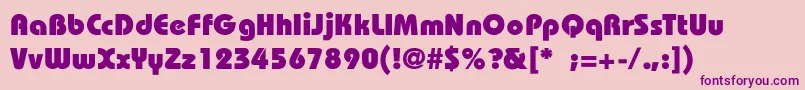 BrookhouseHeavy Font – Purple Fonts on Pink Background