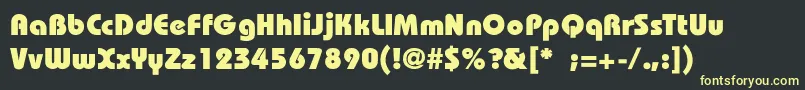 フォントBrookhouseHeavy – 黒い背景に黄色の文字