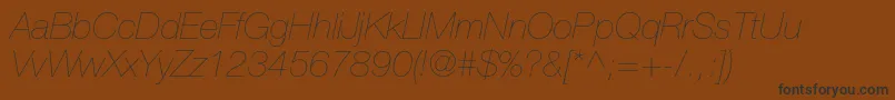 HelveticaneueltstdUltltit Font – Black Fonts on Brown Background