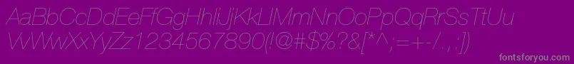HelveticaneueltstdUltltit Font – Gray Fonts on Purple Background