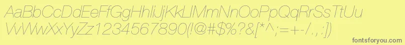 HelveticaneueltstdUltltit Font – Gray Fonts on Yellow Background