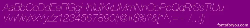 HelveticaneueltstdUltltit Font – Pink Fonts on Purple Background