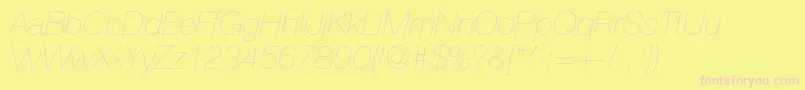 HelveticaneueltstdUltltit Font – Pink Fonts on Yellow Background