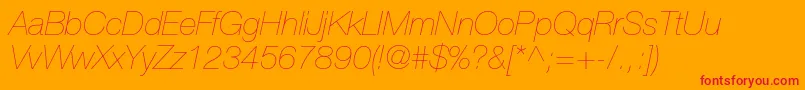 HelveticaneueltstdUltltit Font – Red Fonts on Orange Background