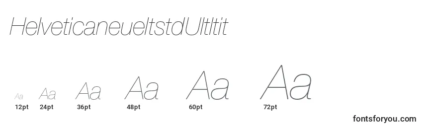 Размеры шрифта HelveticaneueltstdUltltit