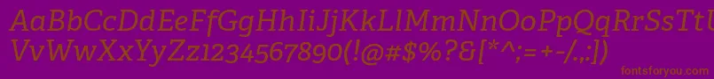 AdelleCyrillicItalic Font – Brown Fonts on Purple Background