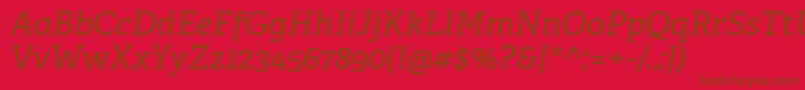 AdelleCyrillicItalic Font – Brown Fonts on Red Background