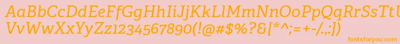 AdelleCyrillicItalic Font – Orange Fonts on Pink Background