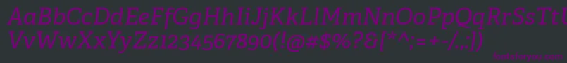 Шрифт AdelleCyrillicItalic – фиолетовые шрифты на чёрном фоне