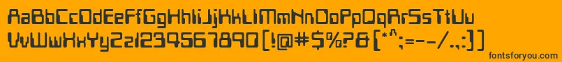 Pfmicr Font – Black Fonts on Orange Background