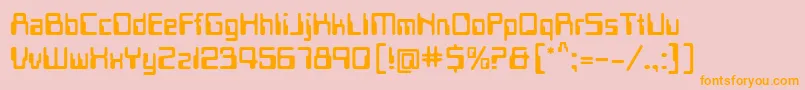 Pfmicr Font – Orange Fonts on Pink Background