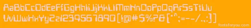 Pfmicr Font – Pink Fonts on Orange Background