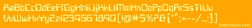 Pfmicr Font – Yellow Fonts on Orange Background