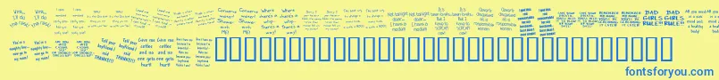 KrBadGirlz Font – Blue Fonts on Yellow Background