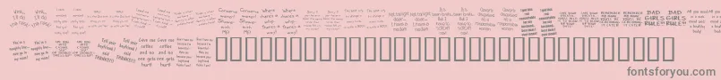 KrBadGirlz Font – Gray Fonts on Pink Background