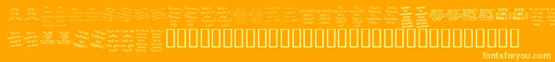 KrBadGirlz-Schriftart – Gelbe Schriften auf orangefarbenem Hintergrund