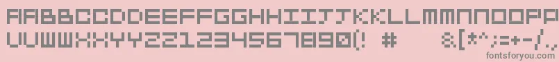 Fonte Squaredance10 – fontes cinzas em um fundo rosa
