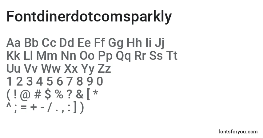 Czcionka Fontdinerdotcomsparkly – alfabet, cyfry, specjalne znaki