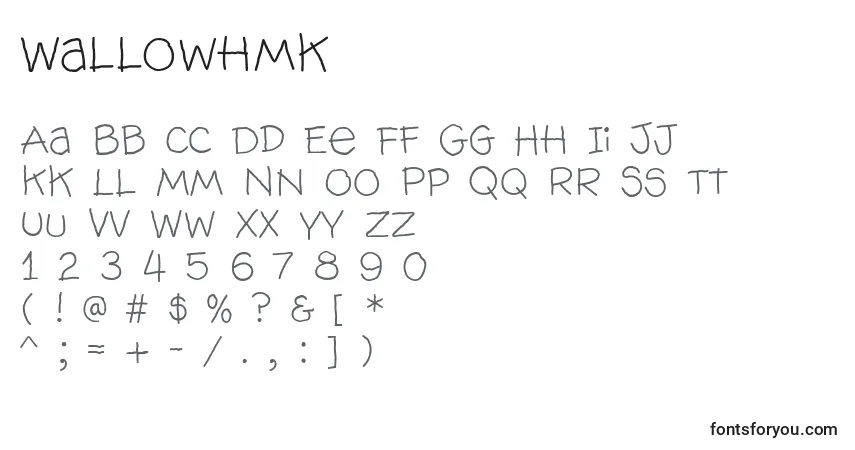 A fonte Wallowhmk – alfabeto, números, caracteres especiais