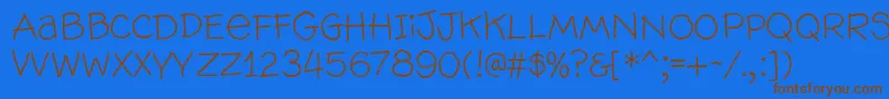 Wallowhmk Font – Brown Fonts on Blue Background