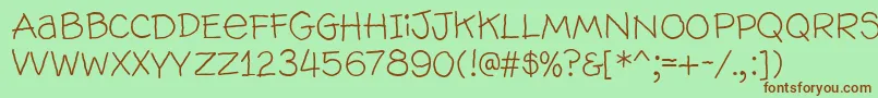 Wallowhmk Font – Brown Fonts on Green Background