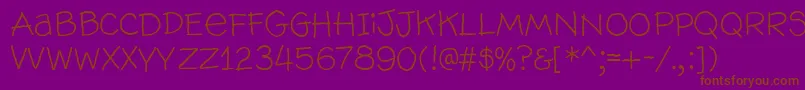 Wallowhmk-Schriftart – Braune Schriften auf violettem Hintergrund