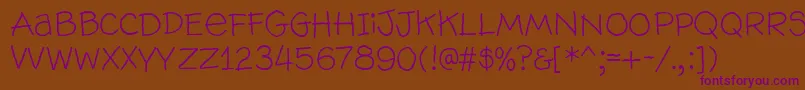 Wallowhmk Font – Purple Fonts on Brown Background