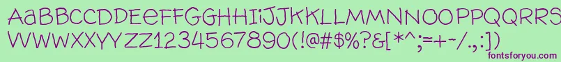 Wallowhmk Font – Purple Fonts on Green Background