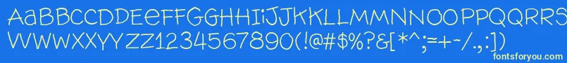 Wallowhmk Font – Yellow Fonts on Blue Background