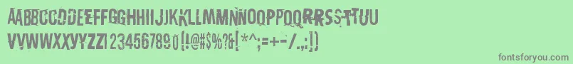DestroyX Font – Gray Fonts on Green Background