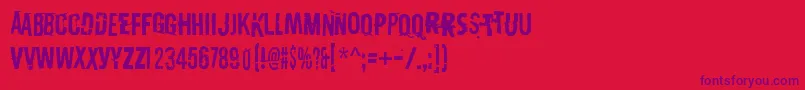 DestroyX Font – Purple Fonts on Red Background