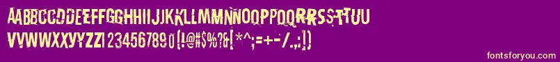 DestroyX Font – Yellow Fonts on Purple Background