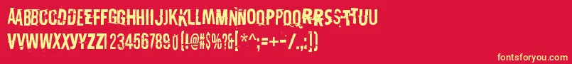 DestroyX Font – Yellow Fonts on Red Background