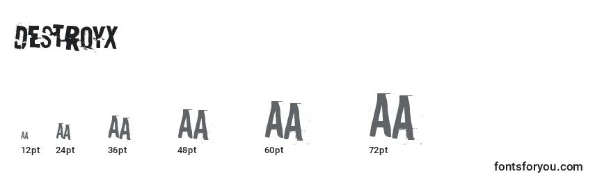 DestroyX Font Sizes