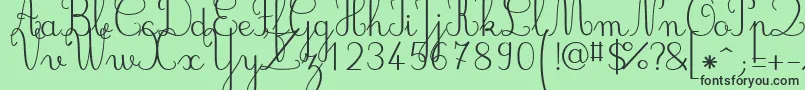 Jbcursive Font – Black Fonts on Green Background