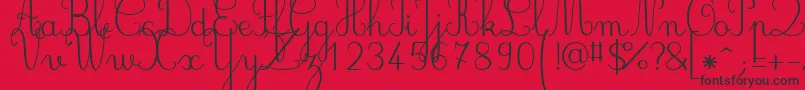 Jbcursive Font – Black Fonts on Red Background