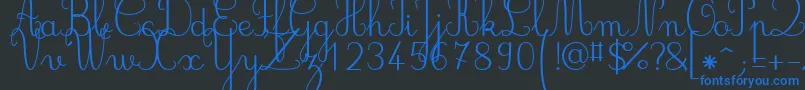 Шрифт Jbcursive – синие шрифты на чёрном фоне
