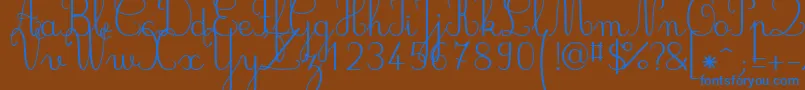 Шрифт Jbcursive – синие шрифты на коричневом фоне