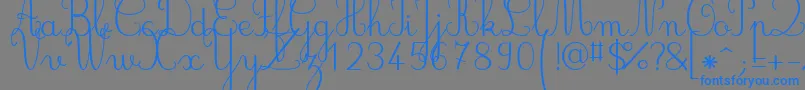 Jbcursive Font – Blue Fonts on Gray Background