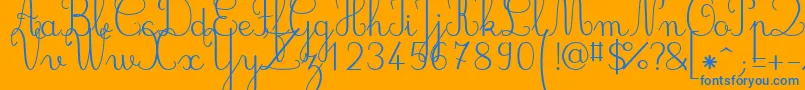 Шрифт Jbcursive – синие шрифты на оранжевом фоне