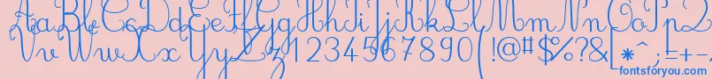 Jbcursive Font – Blue Fonts on Pink Background