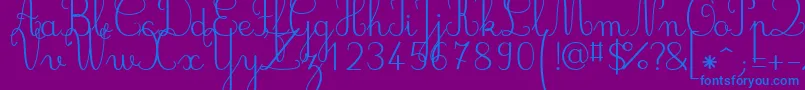 Шрифт Jbcursive – синие шрифты на фиолетовом фоне