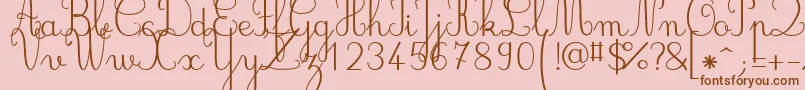 Jbcursive Font – Brown Fonts on Pink Background