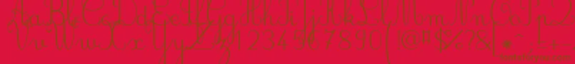 Jbcursive Font – Brown Fonts on Red Background