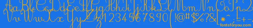 Jbcursive Font – Orange Fonts on Blue Background