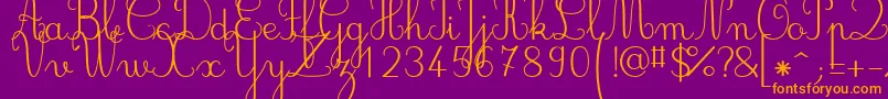 Jbcursive Font – Orange Fonts on Purple Background