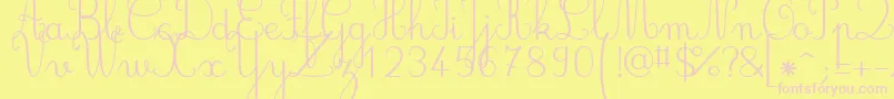 Jbcursive Font – Pink Fonts on Yellow Background