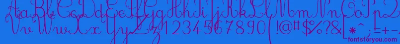 Jbcursive Font – Purple Fonts on Blue Background