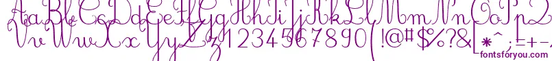 Jbcursive-fontti – violetit fontit valkoisella taustalla