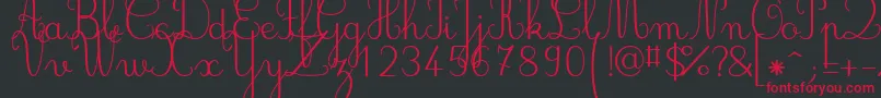 Jbcursive Font – Red Fonts on Black Background